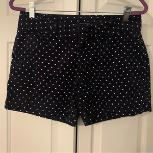 Tommy Hilfiger Navy and White Polka Dot Women's Shorts Size 6